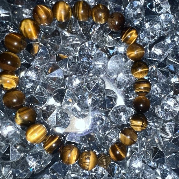 Tiger eye crystal bracelet healing crystals rock beaded tigers eye 👁️ 💎🪬 - Picture 3 of 8
